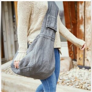 Colony Co organic cotton canvas farmers market bag / sling new NWT stone gray